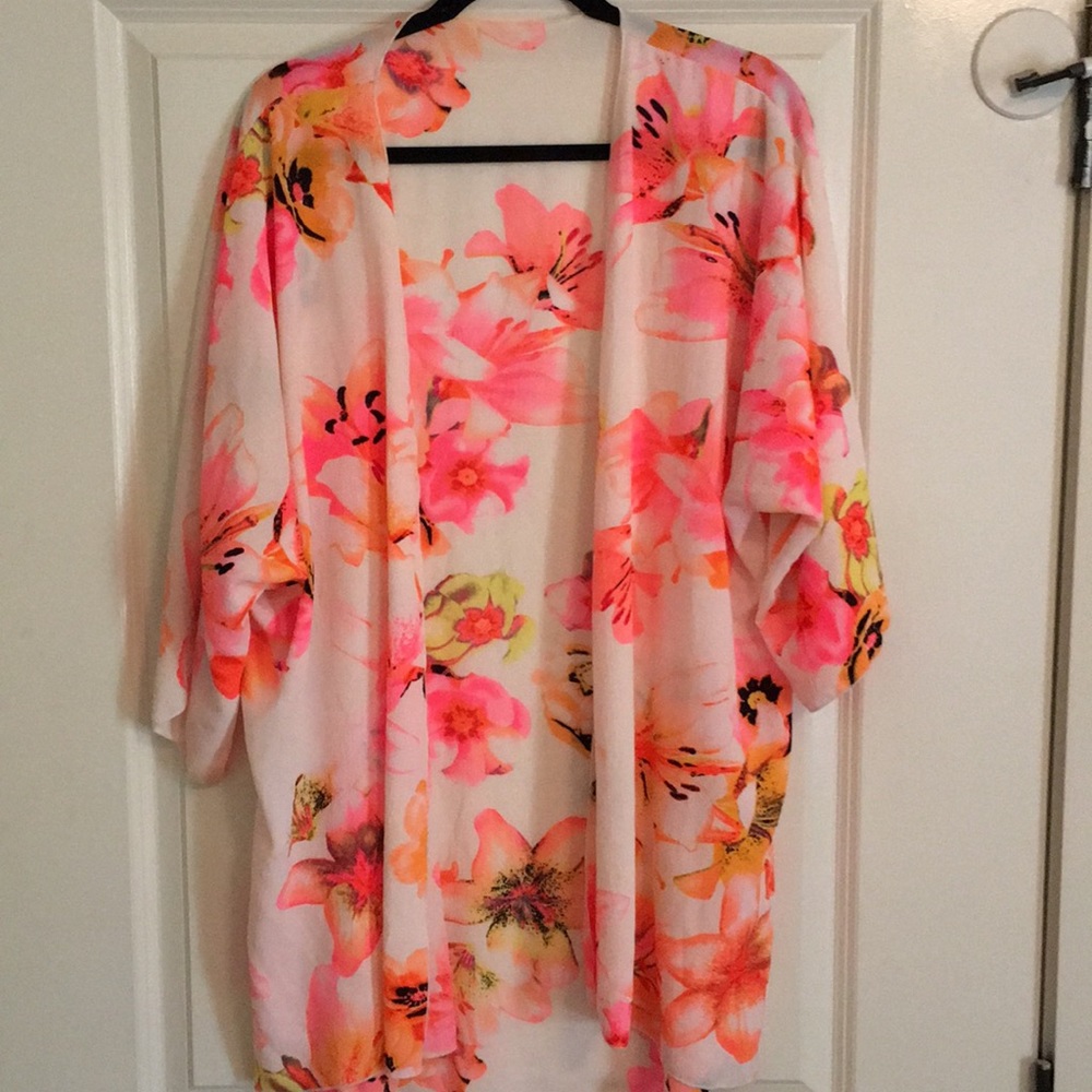 Bright floral kimono